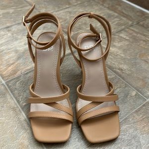 BP. Karla Tan ankle strap high heels